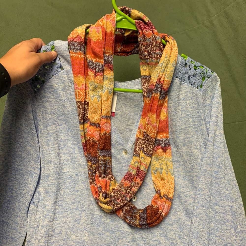 Light Blue Top & Scarf